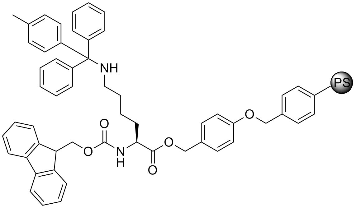 Fmoc-L-Lys(Mtt)-Wang resin LL